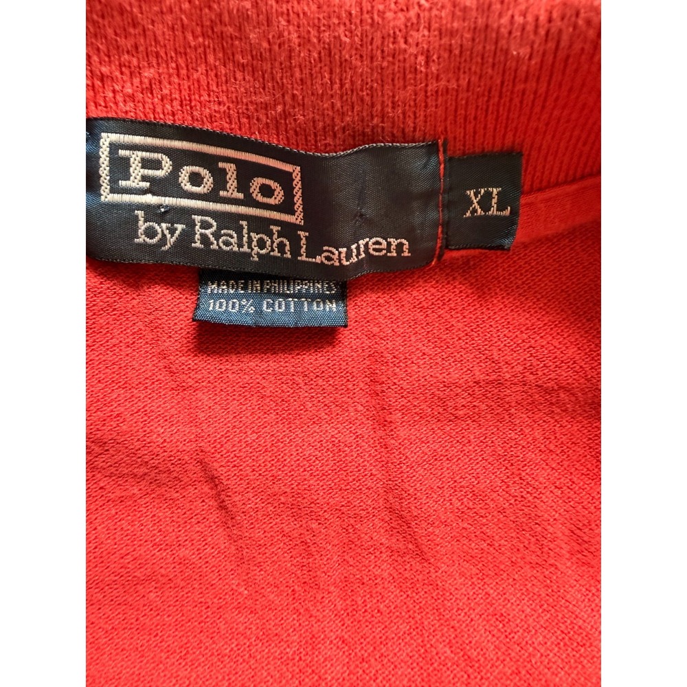 Vintage Polo Ralph Lauren Men's XL Red Cotton Polo Shirt Pony Logo - Picture 4 of 6